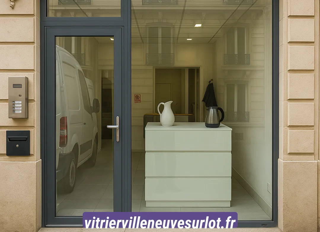 Façade vitrine de magasin en aluminium sur mesure à Villeneuve-sur-Lot